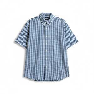 Arrow Men's Classic Fit Short Sleeve Gingham Button Down Shirt Blue XL